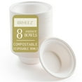 thumbnail image 1 of Brheez Disposable Bowls - 100% Biodegradable Compostable Sugarcane Bagasse - Heavy Duty, 8oz, 110-Pack, 1 of 7