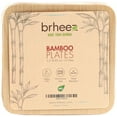 thumbnail image 1 of Brheez Disposable Square Plates - 100% Compostable, Biodegradable Bamboo, 3.5", 25-pack, 1 of 5