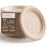 Brheez Disposable Bowls - 100% Biodegradable, Compostable Sugarcane Bagasse - Heavy Duty, 12oz, 60-Pack