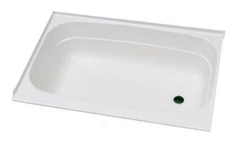 White Rectangular ABS Bathtub with Right Hand Drain