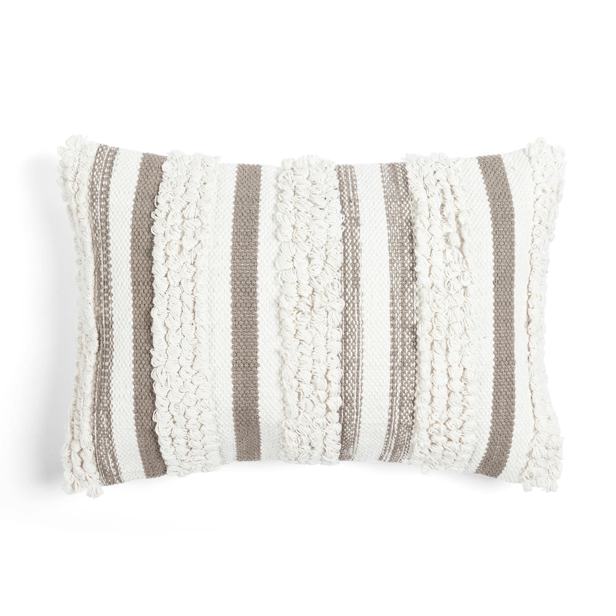 Neutral Cotton Striped 13" x 20" Decorative Pillow Cover