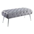 thumbnail image 1 of Bria Velvet Tufted Bench Grey, 1 of 4