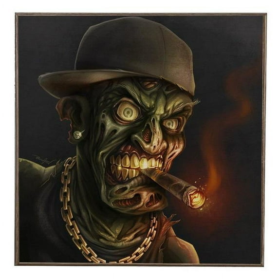 Brian Allen LS709WB1212-BA 12 x 12 in. Gangster Hip-Hop Zombie - Birch Wood Print