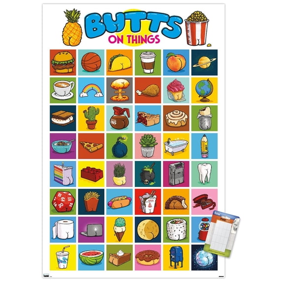 Brian Cook: Butts on Things - Collage Wall Poster, 22.375" x 34"