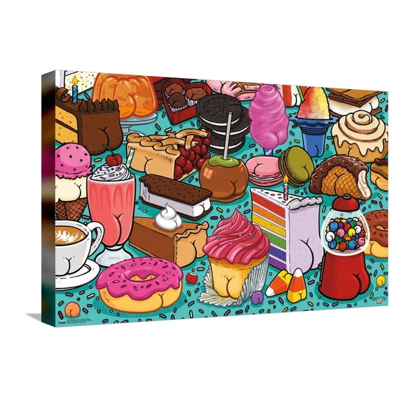 Brian Cook: Butts on Things - Sweets Canvas Wall Poster, 14.725" x 22.375"