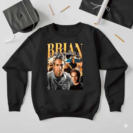 Brian O'Conner Fast and Furious Movie Car Racing Fan Graphic Sweatshirt V50009, up to size 5XL