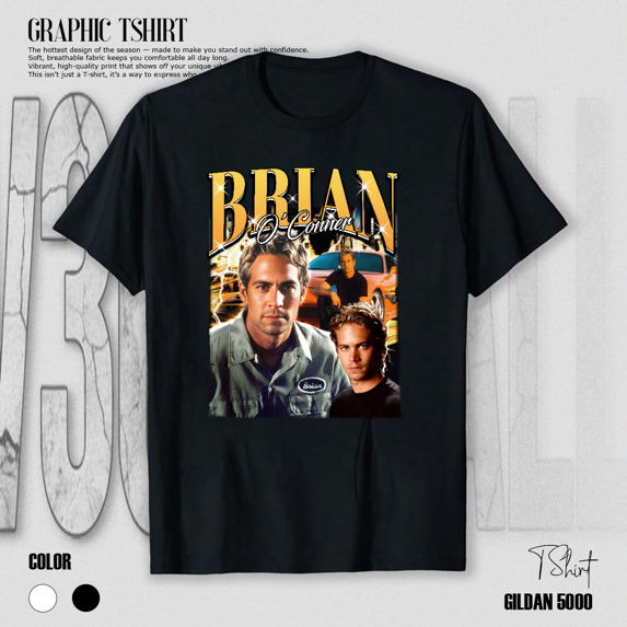 Brian O'Conner Fast and Furious Movie Car Racing Tribute Unisex T-Shirt V50009, up to size 5XL