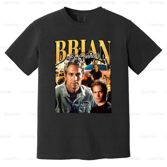 Brian OConner Fast Furious Movie Car Racing Tribute Fan Paul Comfort Color T-Shirt V50009 Unisex, up to 4XL
