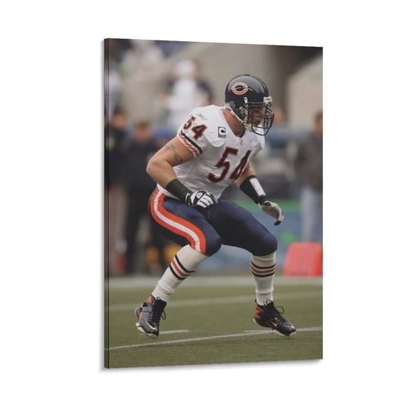 Brian Urlacher Canvas Poster Wall Art Picture Painting Poster Canvas Print Posters Artworks Bedroom Living Room Decor 24x36inch(60x90cm)