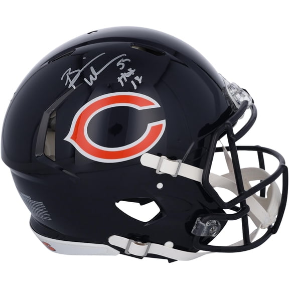 Brian Urlacher Chicago Bears Autographed Riddell Speed Authentic Helmet with "HOF 18" Inscription - Fanatics Authentic Certified
