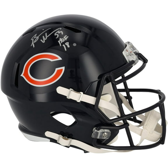Brian Urlacher Chicago Bears Autographed Riddell Speed Replica Helmet with "HOF 18" Inscription - Fanatics Authentic Certified
