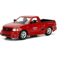 thumbnail image 1 of 1999 Ford F-150 SVT Lightning Pickup Truck Candy Red with Black Stripes \Just Trucks" Series 1/24 Diecast Model Car by Jada", 1 of 8