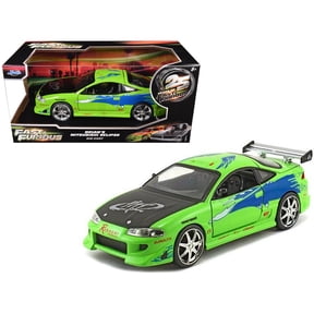 Brian's Mitsubishi Eclipse Green with Black Hood and Graphics "25 Years of Fast & Furious" Series 1/24 Diecast Model by Jada