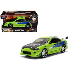 Brian's Mitsubishi Eclipse Green with Graphics (Damaged Version) "The Fast and the Furious" 2001 1/32 Diecast Model Car by Jada