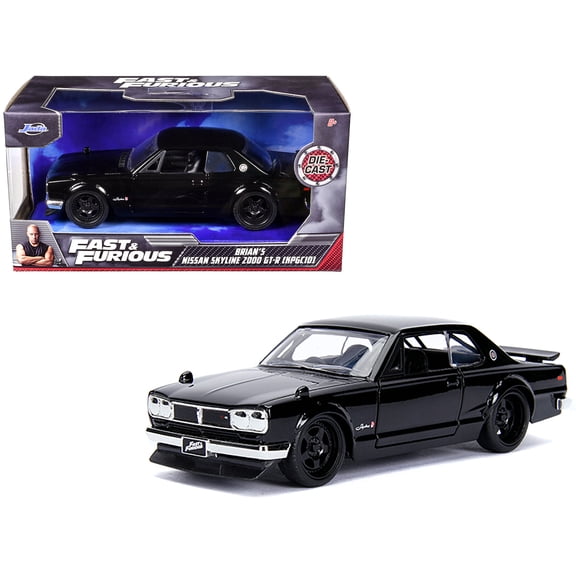 Brian's Nissan Skyline 2000 GT-R (KPGC10) Black "Fast & Furious" Movie 1/32 Diecast Model Car by Jada