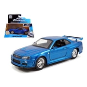 Brians Nissan Skyline GT-R R34 Blue Fast & Furious" Movie 1/32 Diecast Car Model by Jada"