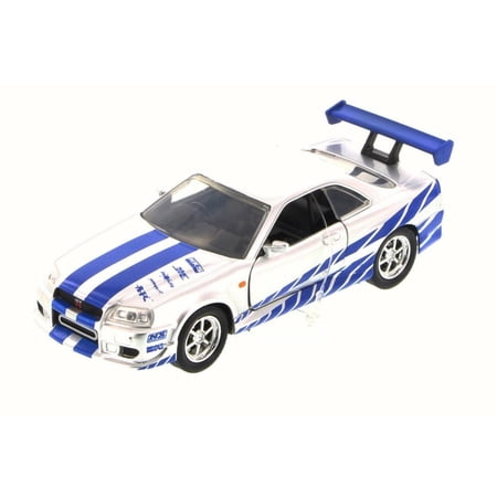 Brian's Nissan Skyline GT-R, Silver with Blue Stripes - Jada 97184 - 1/32 Scale Diecast Model Toy Car