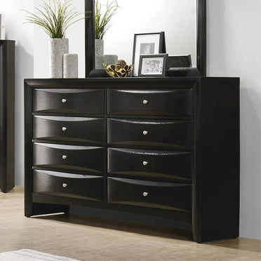 Coaster Deanna 7-drawer Velvet Upholstered Dresser with Mirror Black ...