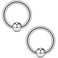 thumbnail image 1 of Briana Williams 12G Surgical Steel Captive Bead Ring PA Nipple Eyebrow Tragus Septum Rings, 1 of 1