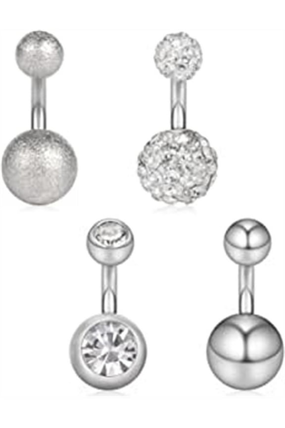 14G Belly Button Rings Crystal Ferido CZ Short Belly Earring Rings