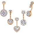 thumbnail image 1 of Briana Williams Clear, CZ 316L Stainless Steel 14G Navel Belly Button Rings 0.39", 5 Count, 1 of 4