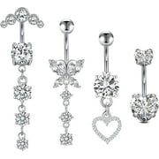Briana Williams 14G Dangle Belly Button Rings Silver Belly Button Rings Belly Rings