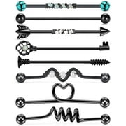 BRIANA WILLIAMS 14G Stainless Steel Industrial Barbell Earring Cartilage Body Piercing Jewelry 38mm 1&1/2 Inch Industrial Piercing Bar