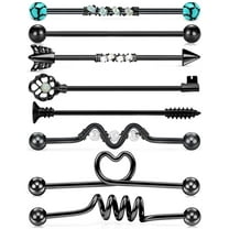 Briana Williams 14G Stainless Steel Industrial Barbell Earring Cartilage Body Piercing Jewelry 38mm 1&1/2 Inch Industrial Piercing Bar