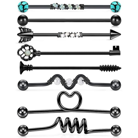 Briana Williams 14G Stainless Steel Industrial Barbell Earring Cartilage Body Piercing Jewelry 38mm 1&1/2 Inch Industrial Piercing Bar