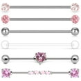 thumbnail image 1 of Briana Williams 14G Stainless Steel Industrial Barbell Earring Cartilage Body Piercing Jewelry 38mm 1&1/2 Inch Industrial Piercing Bar, 1 of 5