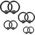 thumbnail image 1 of Briana Williams 14G Surgical Steel Captive Bead Ring PA Nipple Tragus Cartilage Septum Piercing Jewelry, 1 of 2