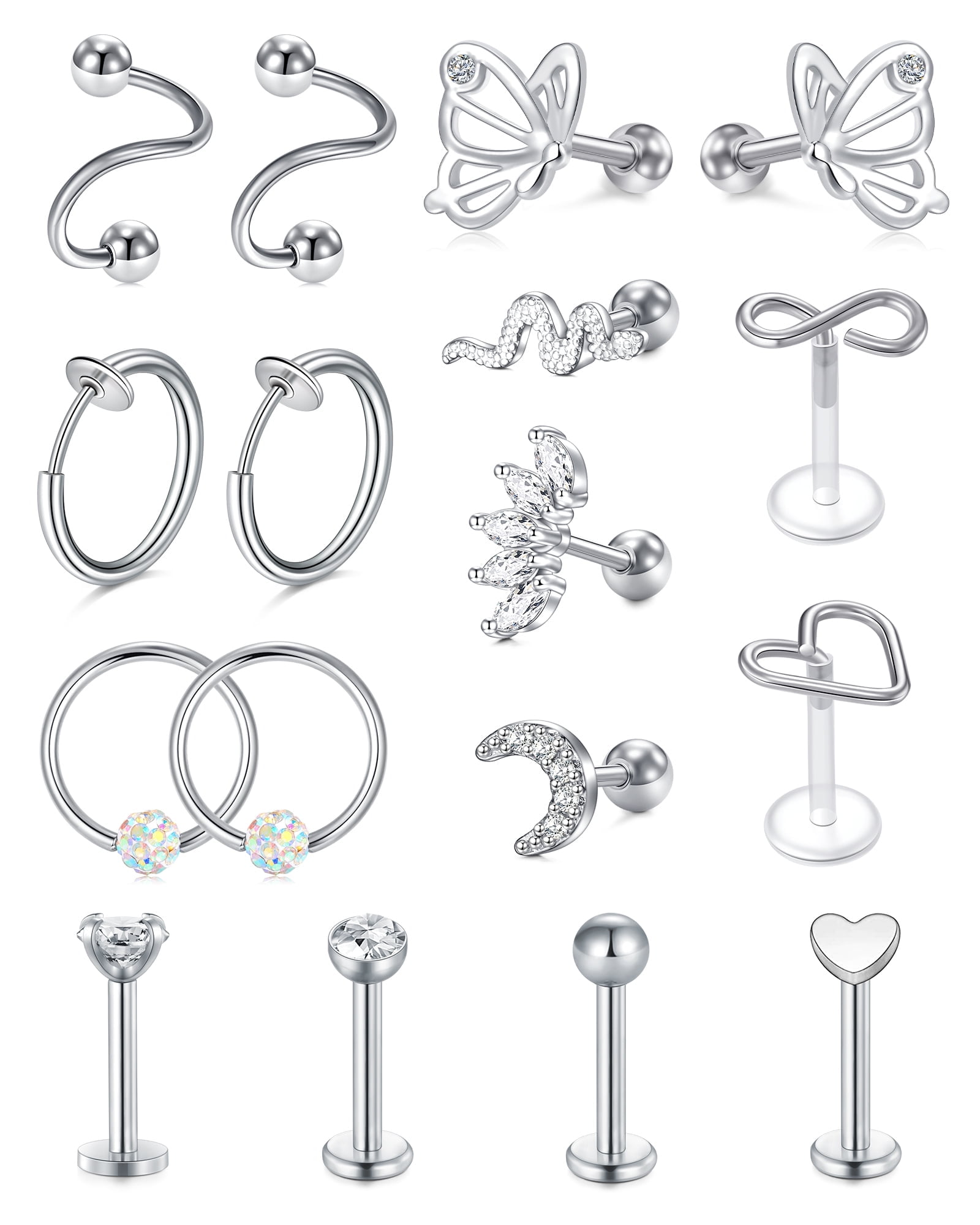 Tragus piercing sale with flat back