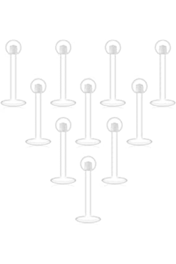 16G Clear UV Flexible Acrylic Ball Labret Monroe Lip Ring Piercing Jewelry