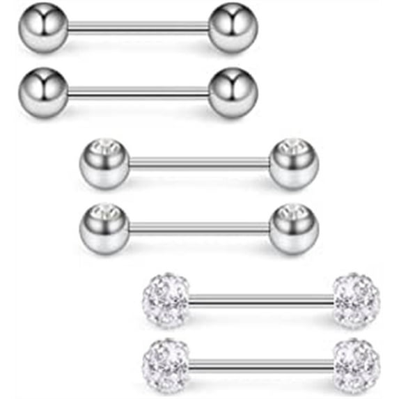 Briana Williams 16G Crystal Ball Nipple Tongue Shield Ring