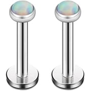 Briana Williams 16G Opal Internally Threaded Labret Monroe Lip Ring Tragus Helix Earring