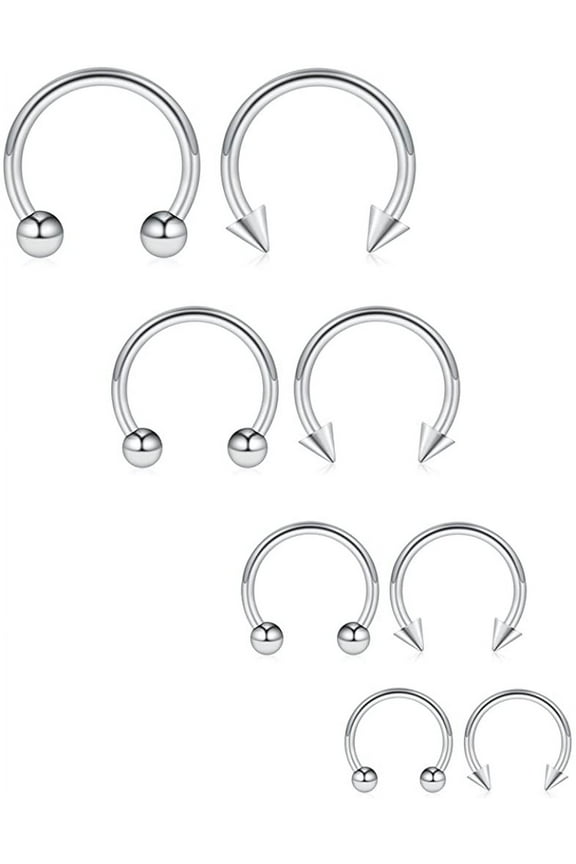 16G Septum Rings Surgical Steel Nose Septum Horseshoe Hoop Earring Eyebrow Tragus Piercing