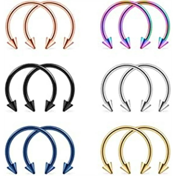 Briana Williams 16G Septum Rings Surgical Steel Nose Septum Horseshoe Hoop\
