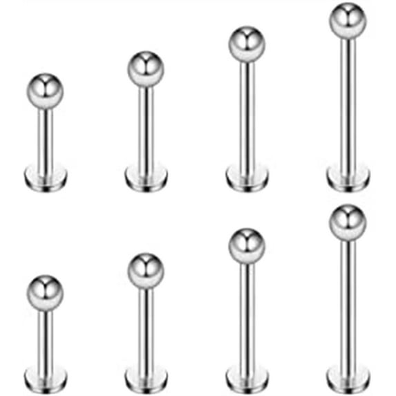 Briana Williams 16G Stainless Steel 3mm Ball Labret Monroe Lip Tragus Helix Earring Stud Barbell Ring Body Piercing Jewelry Kit