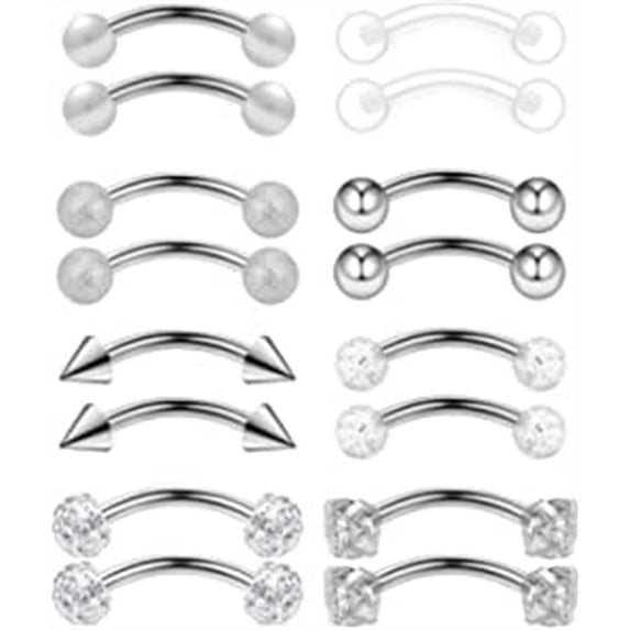 Briana Williams 16G Surgical Steel Eyebrow Ear Navel Belly Lip Ring Body Piercing Jewelry
