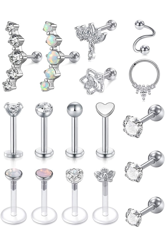 16G Surgical Steel Tragus Earrings Helx Cartilage Studs Body Jewelry Women