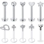Briana Williams 16G Tragus Earrings Studs Surgical Steel/UV Helix Cartilage Earring for Unisex