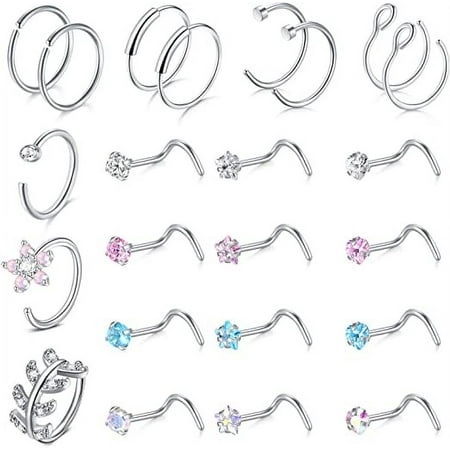 Briana Williams 18G Nose Rings Nose Hoop Nose Piercing Jewelry Nose Rings Hoops