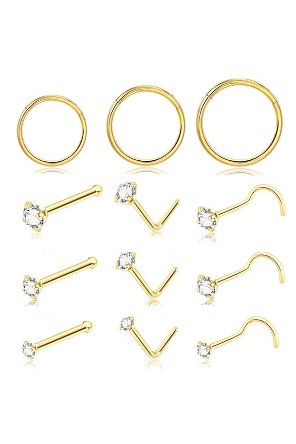 20G Nose Rings 316L Stainless Steel Nose Rings Studs Piercing Jewelry