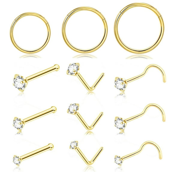 Briana Williams 20G Nose Rings 316L Stainless Steel Nose Rings Studs Piercing Jewelry