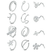 BRIANA WILLIAMS 20G Nose Rings Nose Piercing Jewelry Hoop Nose Ring Nose Studs Screw for Men