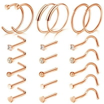 Briana Williams 20G Nose Rings Stainless Steel Nose Rings Studs Piercings Hoop Jewelry