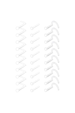 Clear Piercing Retainer Jewelry Clear Nose Studs Rings Piercing Jewelry for Work Surgery
