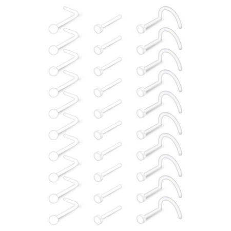 Briana Williams Clear Piercing Retainer Jewelry Clear Nose Studs Rings Piercing Jewelry for Work Surgery