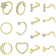 BRIANA WILLIAMS 20g Nose Rings Nose Rings Studs L Shaped Nose Piercing Jewelry