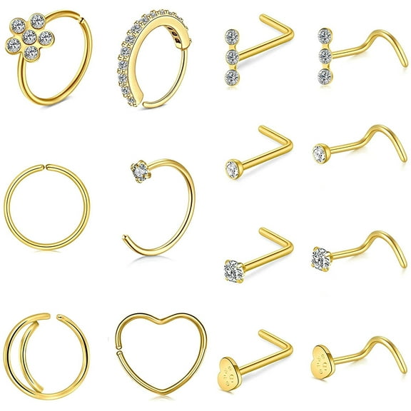 Briana Williams 20g Nose Rings Nose Rings Studs L Shaped Nose Piercing Jewelry